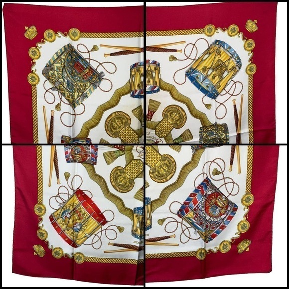 Hermes Hermès “Les Tambours” Silk Scarf 90cm Square - Picture 3 of 16